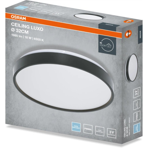Світильник накладний OSRAM CEILING LUXO 18Вт 6500К чорний