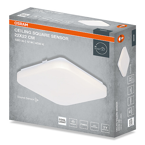 Світильник накладний з датчиком руху OSRAM CEILING SQUARE 12Вт 4000K 960Лм