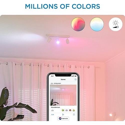 Светильник точечный накладной умный WiZ IMAGEO Spots, 3х5W, 2200-6500K, RGB, Wi-Fi, белый
