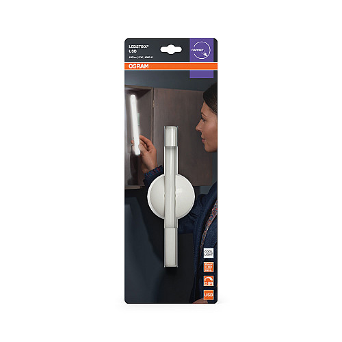 Світильник з акумулятором OSRAM LEDSTIXX 2Вт 4000K 150Лм 800мА•год USB-A > microUSB cірий