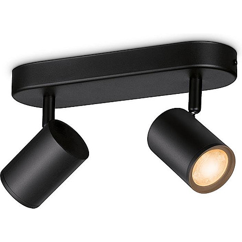 Светильник точечный накладной умный WiZ IMAGEO Spots, 2х5W, 2200-6500K, RGB, Wi-Fi, черный