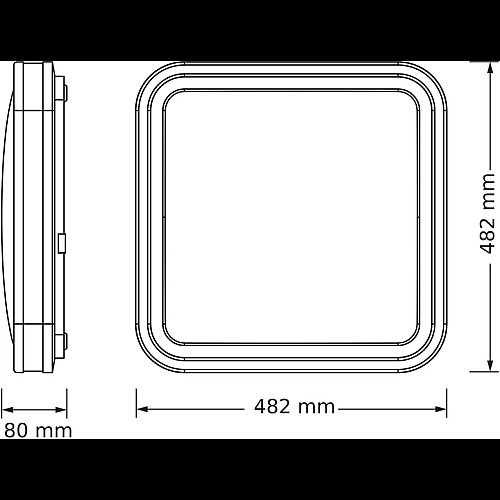 Світильник  НСП OSRAM CEILING NOIR 48x48см Square 72 W 4000 К