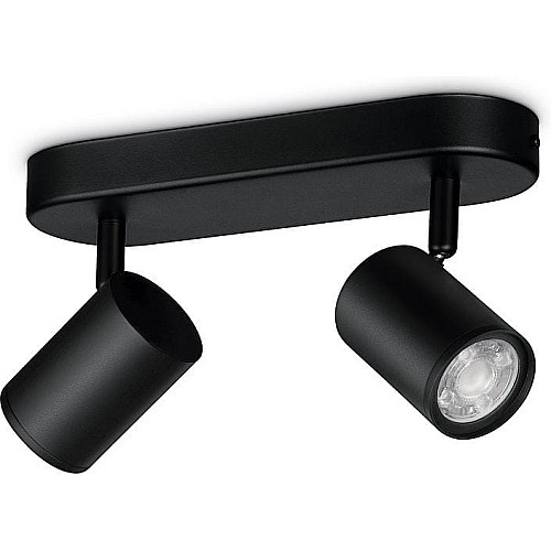Светильник точечный накладной умный WiZ IMAGEO Spots, 2х5W, 2200-6500K, RGB, Wi-Fi, черный
