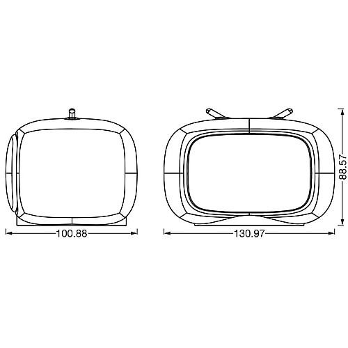 Cвітильник нічник з акумулятором LEDVANCE NIGHTLUX TOUCH Retro TV 2.5Вт 3000К  20Лм 1200мА•год RGBW USB-A > microUSB білий