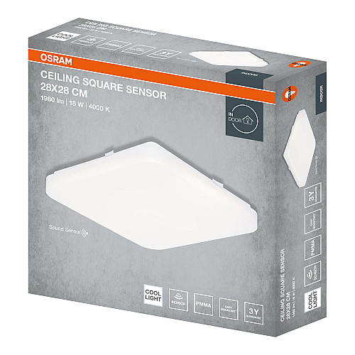 Світильник накладний з датчиком руху OSRAM CEILING SQUARE 18Вт 4000K 1140Лм