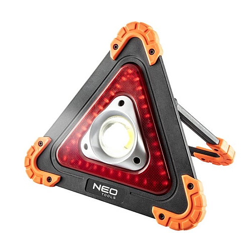 Прожектор на батарейках Neo Tools, треугольный, ААх4, 22x220x45мм, 800лм, 10Вт, 3 функции освещения, белый/красный свет.