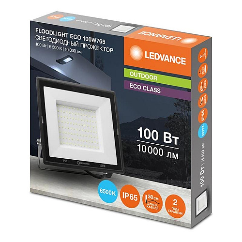 Прожектор LEDVANCE ECO 100Вт 10000Лм 6500K чорний