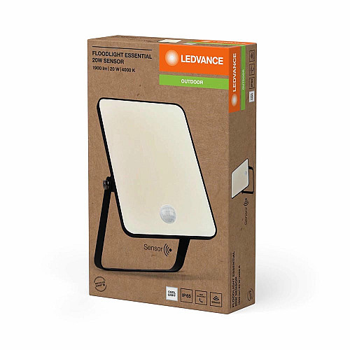 Прожектор LEDVANCE ESSENTIAL SENSOR 20Вт 1800Лм 4000K датчик движения черный