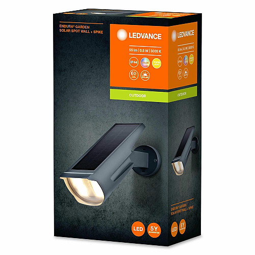 Светильник автономный LEDVANCE ENDURA GARDEN SOLAR SPOT RGBW 0.5Вт 3000К 55Лм IP44 черный
