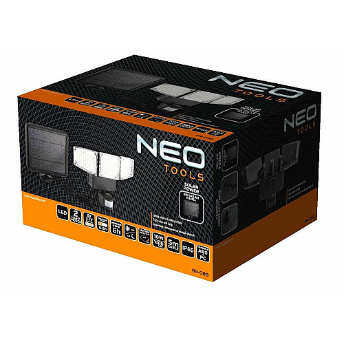 Светильник фасадный Neo Tools LED 10Вт 1000Лм 3000-6000К 2000мАч автономный датчик движения сумерек черный