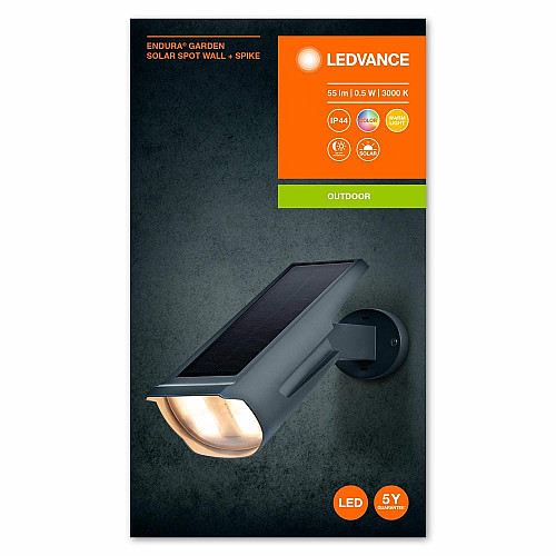 Светильник автономный LEDVANCE ENDURA GARDEN SOLAR SPOT RGBW 0.5Вт 3000К 55Лм IP44 черный