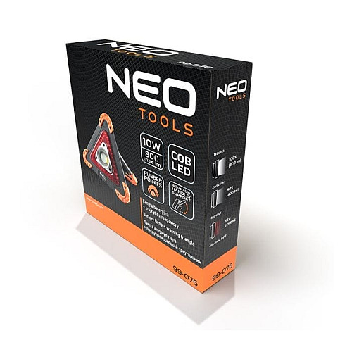 Прожектор на батарейках Neo Tools, треугольный, ААх4, 22x220x45мм, 800лм, 10Вт, 3 функции освещения, белый/красный свет.