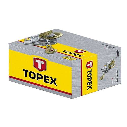 Лебідка канатна TOPEX, з храповим гальмом, до 0.55т, трос 4.5ммх10м, вага 3.75кг