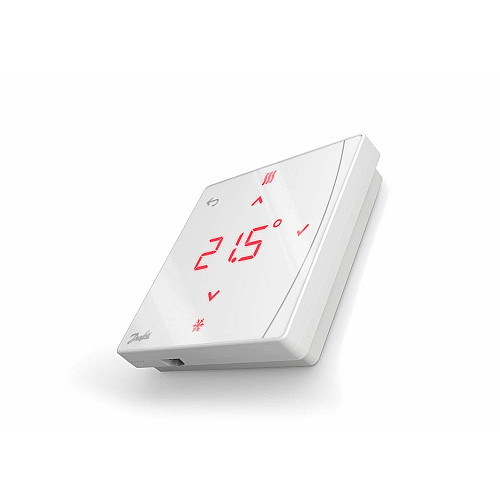 Терморегулятор Danfoss Icon2 Featured RT, IR датчик, +5...35 °C, програмований, бездротовий, накладний, 3В, білий