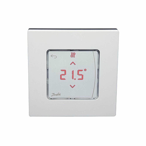 Терморегулятор Danfoss Icon2 RT, Display, +5...35 °C, програмований, дротовий, накладний, 24В, білий