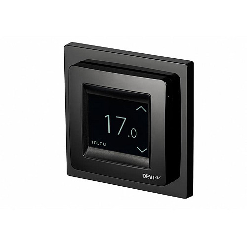 Терморегулятор Devi Devireg Touch 5...45 °C для теплої підлоги сенсорний вбудований дротовий датчик 16A 230В чорний