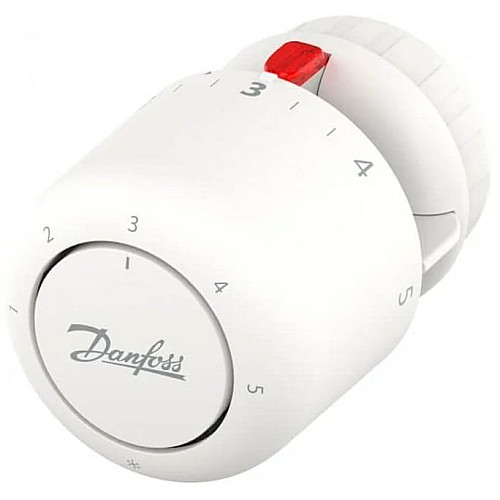 Термостатический элемент Danfoss Aero, RA, +7...28 °C, Click, встроенный датчик, белый