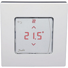 Терморегулятор Danfoss Icon2 RT, Display, +5...35 °C, програмований, дротовий, вбудований, 24В, білий
