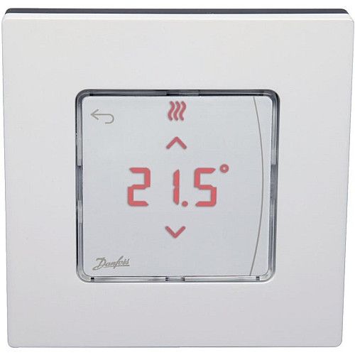 Терморегулятор Danfoss Icon2 RT, Display, +5...35 °C, програмований, дротовий, вбудований, 24В, білий