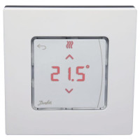 Терморегулятор Danfoss Icon2 RT, Display, +5...35 °C, програмований, дротовий, накладний, 24В, білий