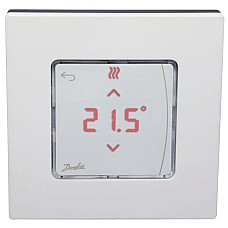 Терморегулятор Danfoss Icon2 RT, Display, +5...35 °C, програмований, дротовий, накладний, 24В, білий