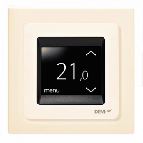 Терморегулятор Devi Devireg Touch 5...45 °C для теплої підлоги сенсорний вбудований дротовий датчик 16A 230В слонова кістка