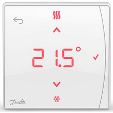Терморегулятор Danfoss Icon2 Featured RT, IR датчик, +5...35 °C, програмований, бездротовий, накладний, 3В, білий