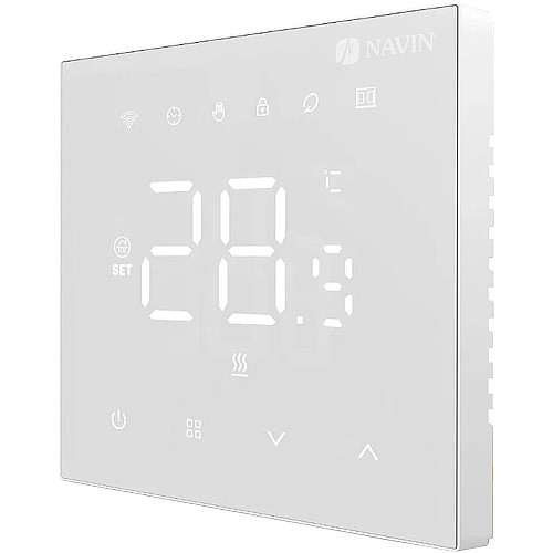 Терморегулятор Navin WT410W-3А 5...35 °C для котлів опалення електронний Wi-Fi Tuya, Smart Life провідне підключення 230В білий