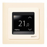 Терморегулятор Devi Devireg Touch 5...45 °C для теплої підлоги сенсорний вбудований дротовий датчик 16A 230В слонова кістка