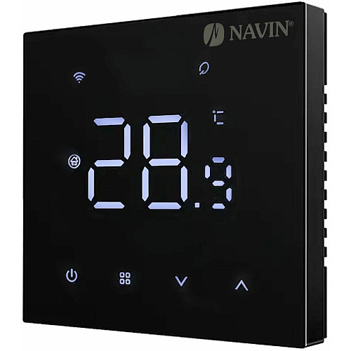 Терморегулятор Navin WT410B-16А 5...35 °C для теплого пола электронный Wi-Fi Tuya, Smart Life встроенный проводной датчик 16A 230В черный