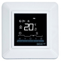 Терморегулятор Devi Devireg Opti 5...45 °C для теплої підлоги електронний вбудований дротовий датчик 13A 230В білий