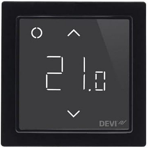 Терморегулятор Devi Devireg Smart 5...45 °C для теплої підлоги електронний Wi-Fi вбудований дротовий датчик 16A 230В чорний