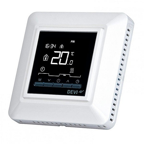 Терморегулятор Devi Devireg Opti 5...45 °C для теплої підлоги електронний вбудований дротовий датчик 13A 230В білий