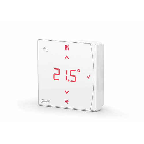 Терморегулятор Danfoss Icon2 Featured RT, IR датчик, +5...35 °C, програмований, бездротовий, накладний, 3В, білий