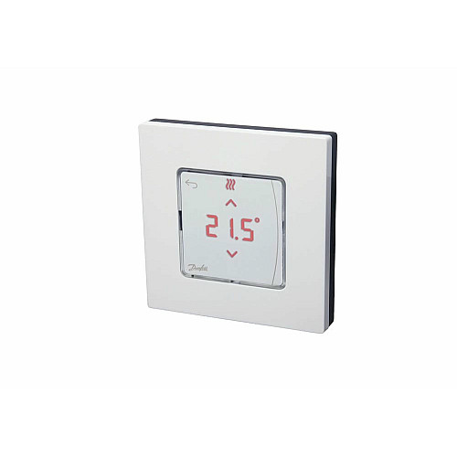 Терморегулятор Danfoss Icon2 RT, Display, +5...35 °C, програмований, дротовий, накладний, 24В, білий