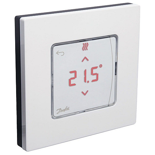 Терморегулятор Danfoss Icon2 RT, Display, +5...35 °C, програмований, дротовий, вбудований, 24В, білий