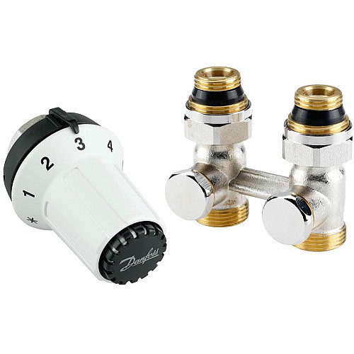 Комплект термостатический Danfoss RAS-CK+RLV-KS, H-образный, нижний подкл, M30x1.5, 1/2