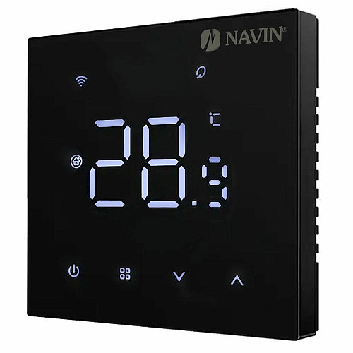 Терморегулятор Navin WT410B-16А 5...35 °C для теплого пола электронный Wi-Fi Tuya, Smart Life встроенный проводной датчик 16A 230В черный