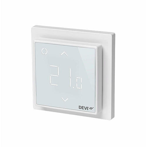 Терморегулятор Devi Devireg Smart 5...45 °C для теплої підлоги електронний Wi-Fi вбудований дротовий датчик 16A 230В білий