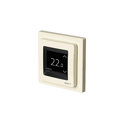 Терморегулятор Devi Devireg Touch 5...45 °C для теплої підлоги сенсорний вбудований дротовий датчик 16A 230В слонова кістка
