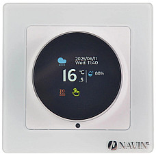 Терморегулятор Navin EH20R-16A 5...35 °C для теплої підлоги електронний Wi-Fi Tuya, Smart Life вбудований дротовий датчик 16A 230В білий