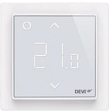 Терморегулятор Devi Devireg Smart 5...45 °C для теплої підлоги електронний Wi-Fi вбудований дротовий датчик 16A 230В білий