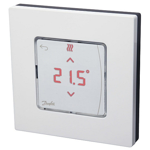 Терморегулятор Danfoss Icon2 RT, Display, +5...35 °C, програмований, дротовий, вбудований, 24В, білий