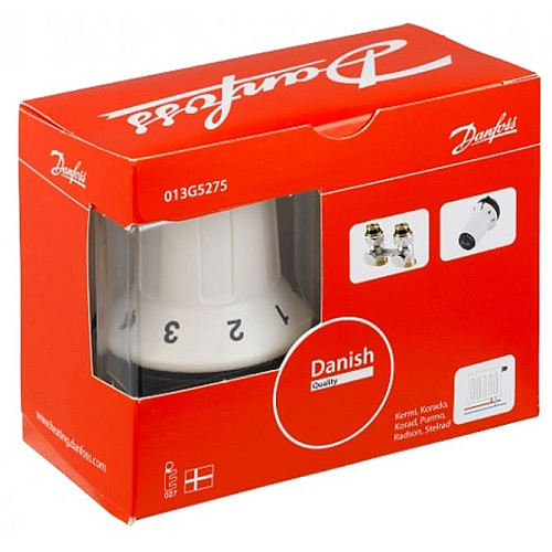 Комплект термостатический Danfoss RAS-CK+RLV-KS, H-образный, нижний подкл, M30x1.5, 1/2