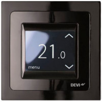 Терморегулятор Devi Devireg Touch 5...45 °C для теплої підлоги сенсорний вбудований дротовий датчик 16A 230В чорний