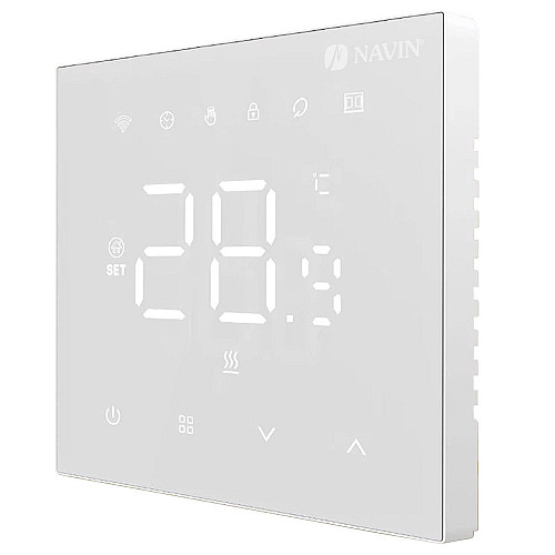 Терморегулятор Navin WT410W-3А 5...35 °C для котлів опалення електронний Wi-Fi Tuya, Smart Life провідне підключення 230В білий