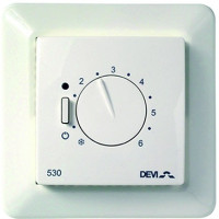 Терморегулятор Devi Devireg 530 5...45 °C для теплої підлоги механічний вбудований дротовий датчик 15A 230В білий
