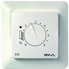 Терморегулятор Devi Devireg 530 5...45 °C для теплої підлоги механічний вбудований дротовий датчик 15A 230В білий