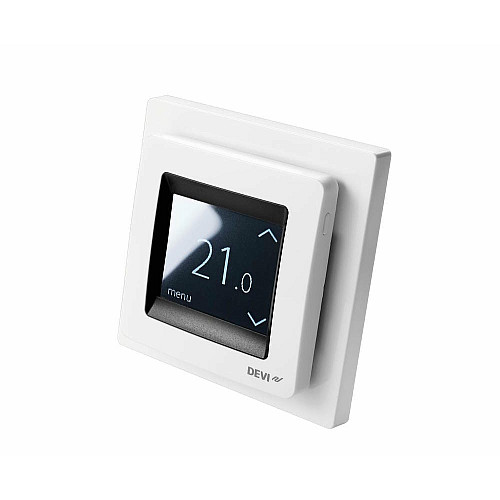 Терморегулятор Devi Devireg Touch 5...45 °C для теплої підлоги сенсорний вбудований дротовий датчик 16A 230В білий