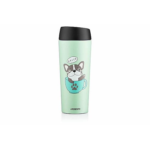 Термокухоль ARDESTO Coffee time Frenchie, 450мл, нержавіюча сталь, зелений